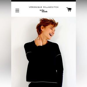 Veronique Miljovitch Black Top with Silver Zipper Accent